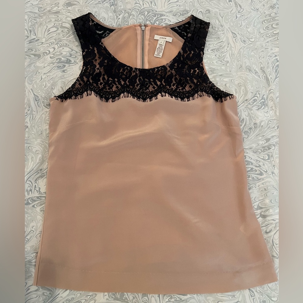 J Crew work blouse, nude and black, Size 4